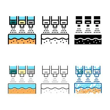 Bleaching system color icon vector set 库存插图