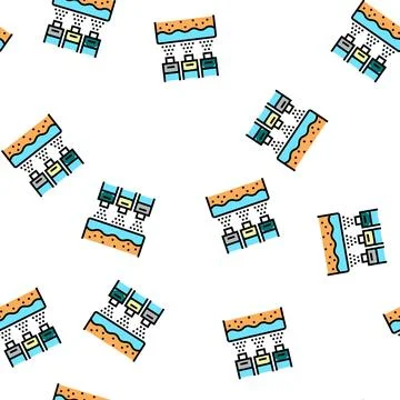 Bleaching system vector seamless pattern Stock Illustration