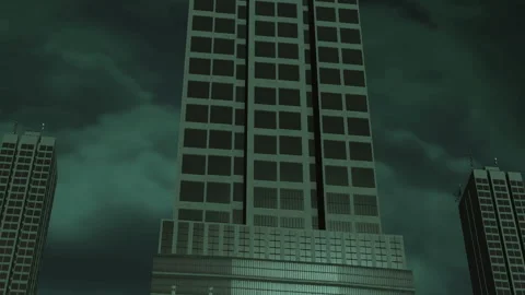 Bleak building and plane Video stock 137867320