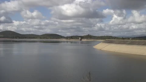 Bleak Dam on a Cloudy Day Stock Footage 61506880