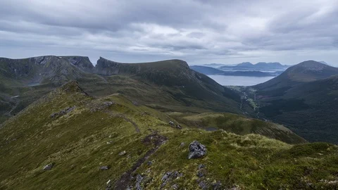 Bleak day over the mountain Stock Footage 122996417