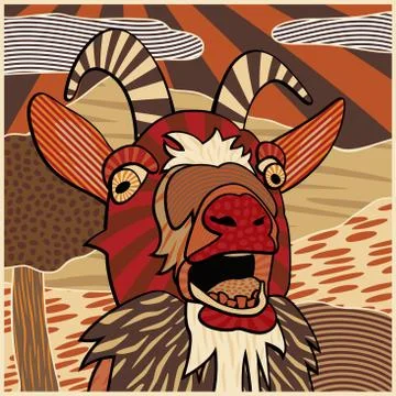 Bleating goat illustration Stock Illustration