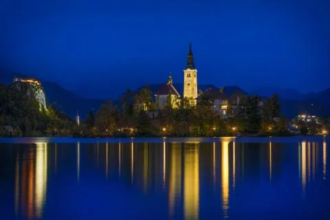 Bled &amp; Blue Hour Stock Photos