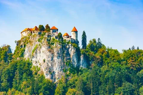 Bled Castle precipice Stock-Fotos