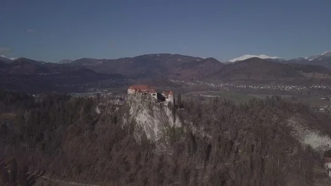 Bled Castle in Slovenia  Stock Footage 87083922
