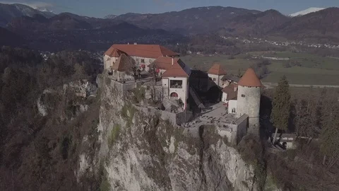 Bled Castle in Slovenia  Stock Footage 87084518