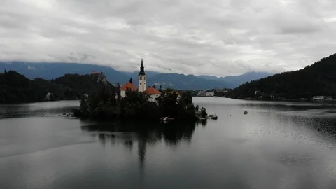 Bled Lake 4K Drone Video stock 124124152