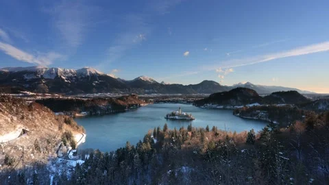 Bled lake timelapse Stock Footage 166947274