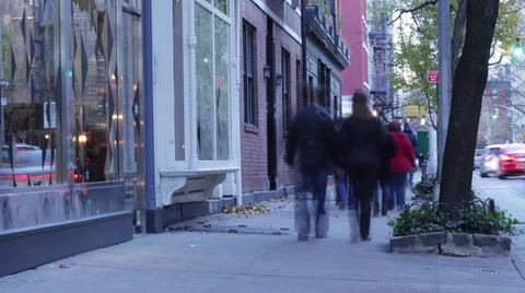 Bleecker Street NY Timelapse Stockbeeldmateriaal 29655479