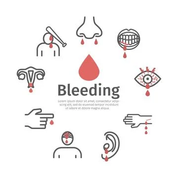 Bleeding banner. Infographic. Vector signs for web graphics. Stock Illustration