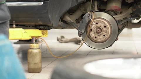 Bleeding the brake system Stock Photos