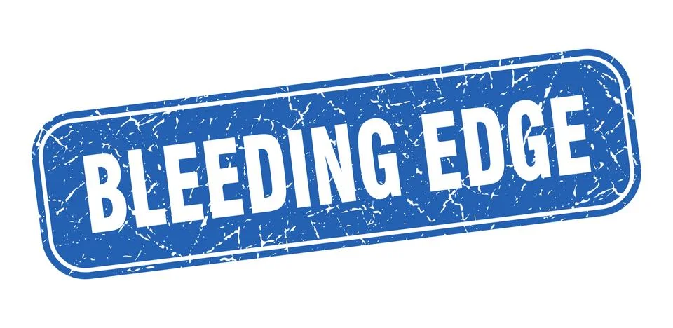 Bleeding edge stamp. bleeding edge square grungy blue sign Illustrazione stock