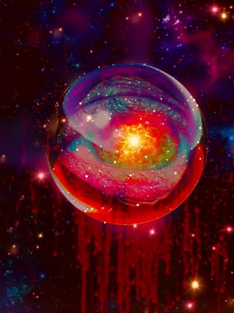 Bleeding fire eyeball Stock Footage 202052751