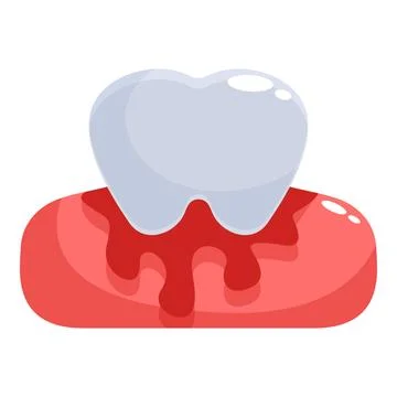 Bleeding gums and tooth indicate gum disease or gingivitis Stock Illustration