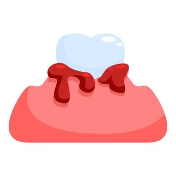 Bleeding gums and tooth indicate gum disease Illustrazione stock