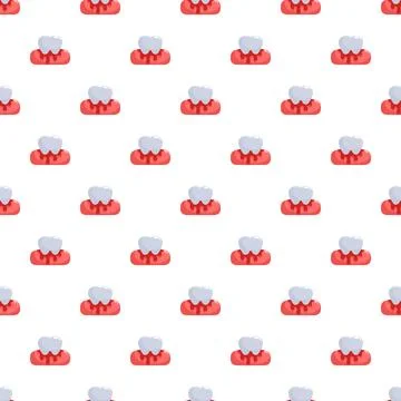 Bleeding gums and tooth seamless pattern for dental health awareness 스톡 일러스트
