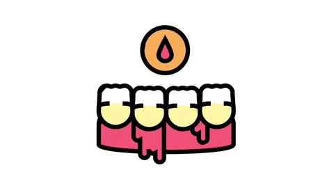 Bleeding gums color icon animation Stock Footage 157253136