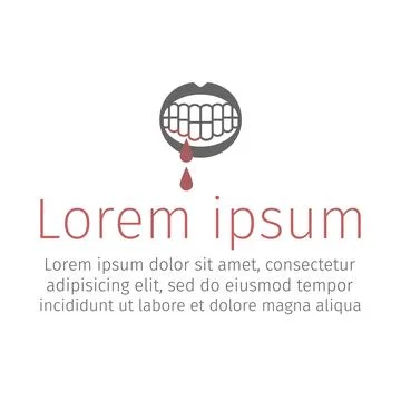 Bleeding gums flat icon. Vector illustration. Stock Illustration