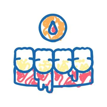 Bleeding gums icon doodle illustration Stock Illustration