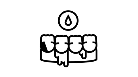 Bleeding gums line icon animation Stock Footage 157254459