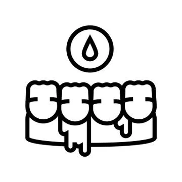 Bleeding gums line icon vector illustration Stock Illustration