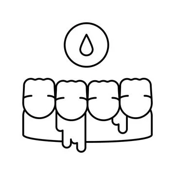 Bleeding gums line icon vector illustration Stock Illustration