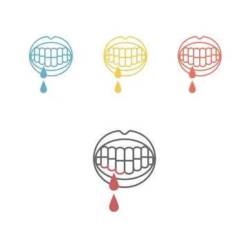 Bleeding gums line icon. Vector illustration. Stock Illustration