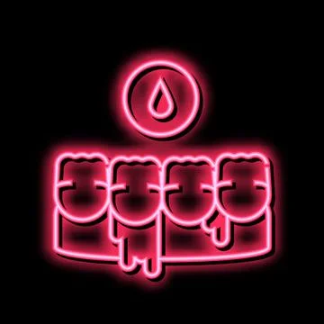 Bleeding gums neon glow icon illustration Stock Illustration