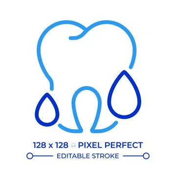 Bleeding gums pixel perfect two color line icon Stock Illustration