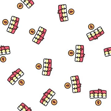 Bleeding gums vector seamless pattern Stock Illustration