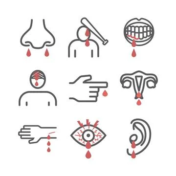 Bleeding. Infographic. Vector signs for web graphics. Stock Illustration