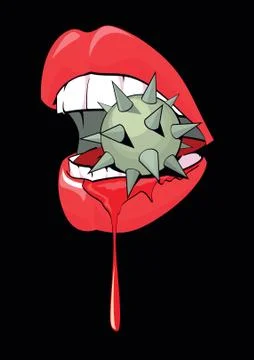 Bleeding lips Stock Illustration