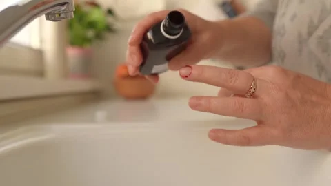 Bleeding wound on finger cut with kitchen knife Stock Footage 251715963