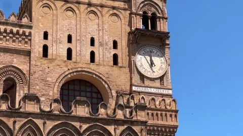 Blend of Arab and Gothic Architecture in Palermo Catholic Cathedral Stock Footage 316836186