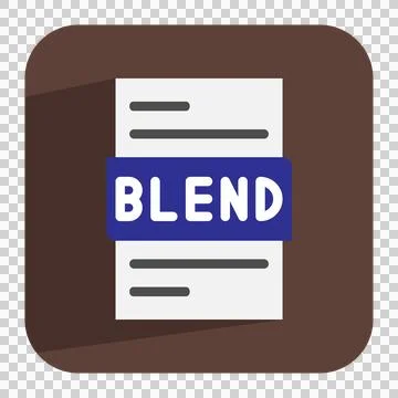 Blend document flat icon. file icons for each document type.  Illustrazione stock