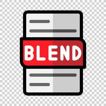 Blend file type flat icons. document files format graphic design outline icon Illustrazione stock