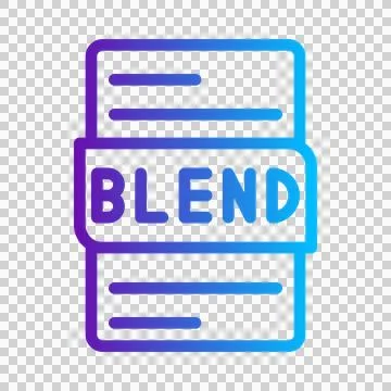 Blend file type format gradient icon Illustrazione stock