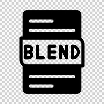 Blend format file type icons. document extension symbol icon.  Stock Illustration