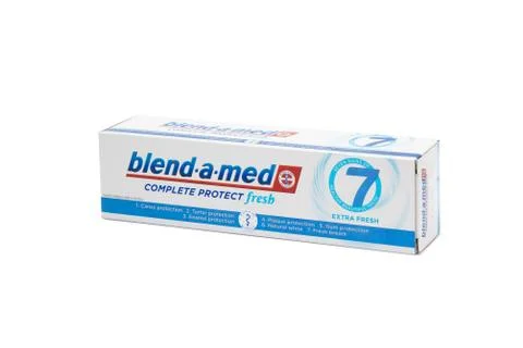 Blend-A-Med toothpaste,  Extra Fresh,  made by Procter &amp; Gamble. Stock Photos