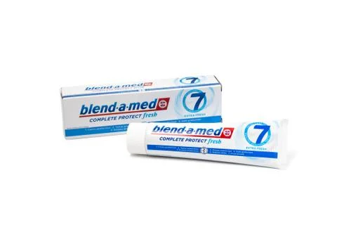 Blend-A-Med toothpaste,  Extra Fresh,  made by Procter &amp; Gamble. Stock Photos