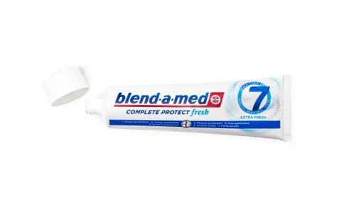 Blend-A-Med toothpaste,  Extra Fresh,  made by Procter &amp; Gamble. Stock Photos