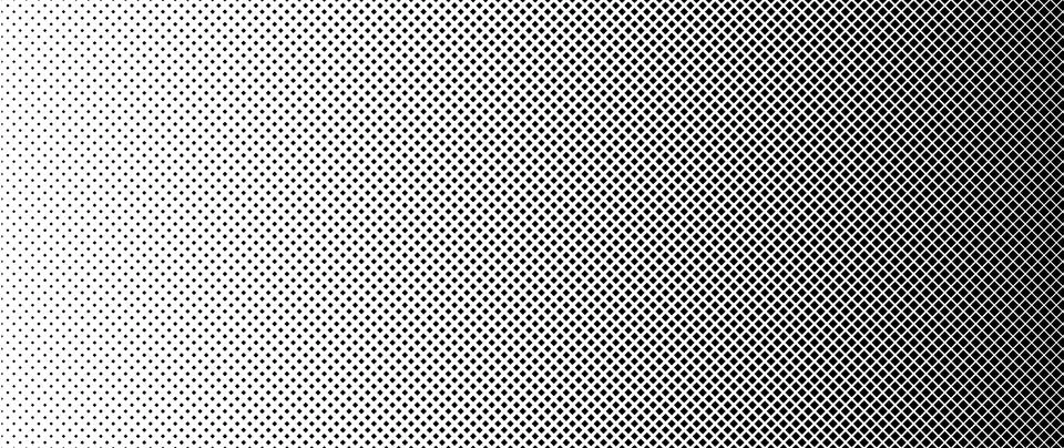 Blended  black square on white for pattern and background, Halftone effect. Illustrazione stock