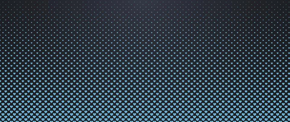 Blended blue heart on black for pattern and background, Pyramid 3D pattern ba Illustrazione stock
