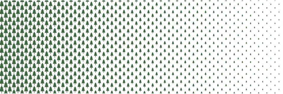 Blended christmas tree on white for pattern and background, halftone effect. Stockillustratie