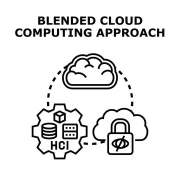 Blended cloud computing approach implementing secure data solutions Stock Illustration