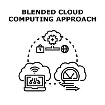 Blended cloud computing approach offering integrated data services Stock Illustration