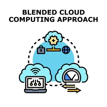 Blended cloud computing approach offering integrated data services Illustrazione stock