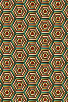 Blended Hexagonal Print Stock Illustration