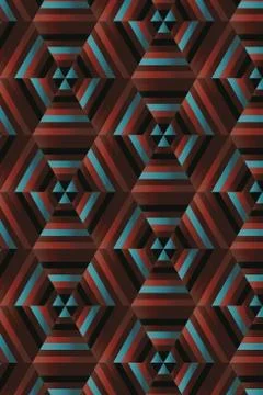 Blended Hexagonal Print Stock Illustration