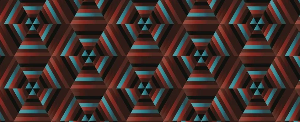 Blended Hexagonal Print Stock Illustration